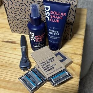 Dollar Shave Club Blue and Black Shaving Kit
